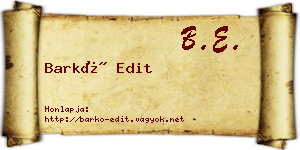 Barkó Edit névjegykártya